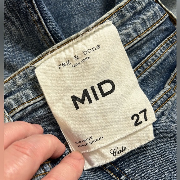 New! Rag & Bone Cate Mid Rise Skinny Ankle Distressed Jeans Womens Size 27 - Picture 7 of 13